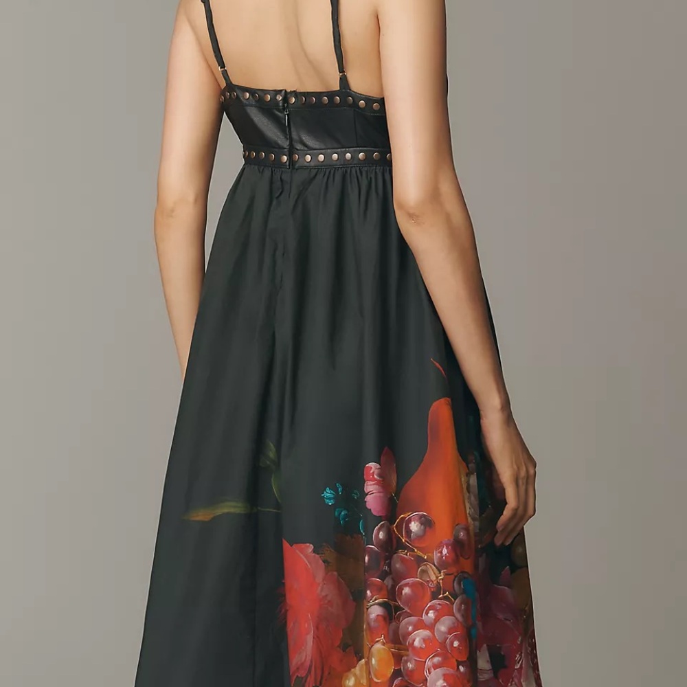 Maeve Twofer Faux Leather Babydoll Dress - Picture 5 of 7